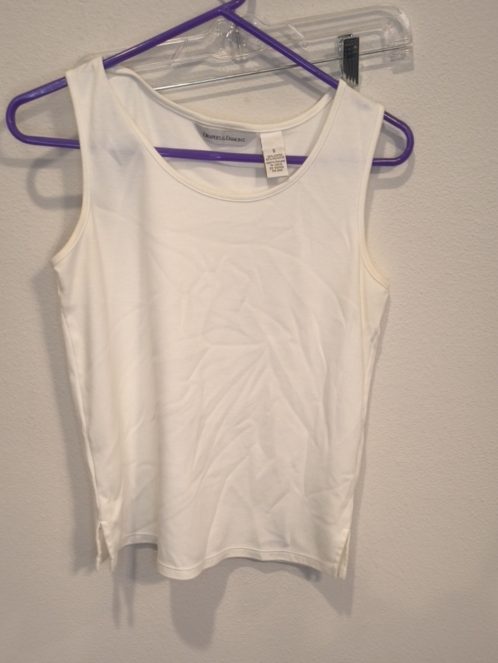 Draper & Damon White Scoop Neck Tank Top Small